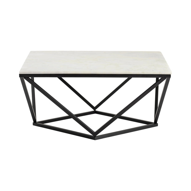 Crestview Collection Baxter White Marble Coffee Table