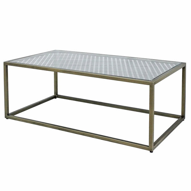 Crestview Collection Christian Rectangular Iron And Glass Coffee Table