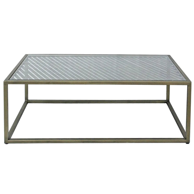 Crestview Collection Christian Rectangular Iron And Glass Coffee Table