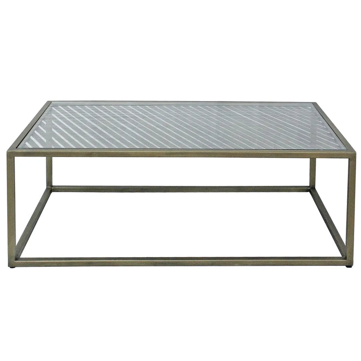 Crestview Collection Christian Rectangular Iron And Glass Coffee Table