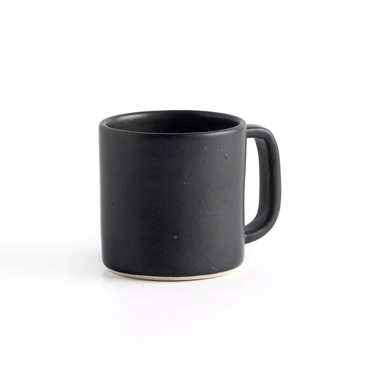 Four Hands Nelo Set of 2 Coffee Mugs ~ Matte Black Glaze Ceramic