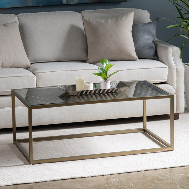 Crestview Collection Christian Rectangular Iron And Glass Coffee Table