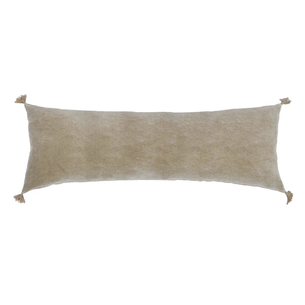 Pom Pom at Home Bianca Natural Velvet Rectangular Pillow with Insert  ~ 14 x 40 ~ SALE~ LIMITED QUANTITIES