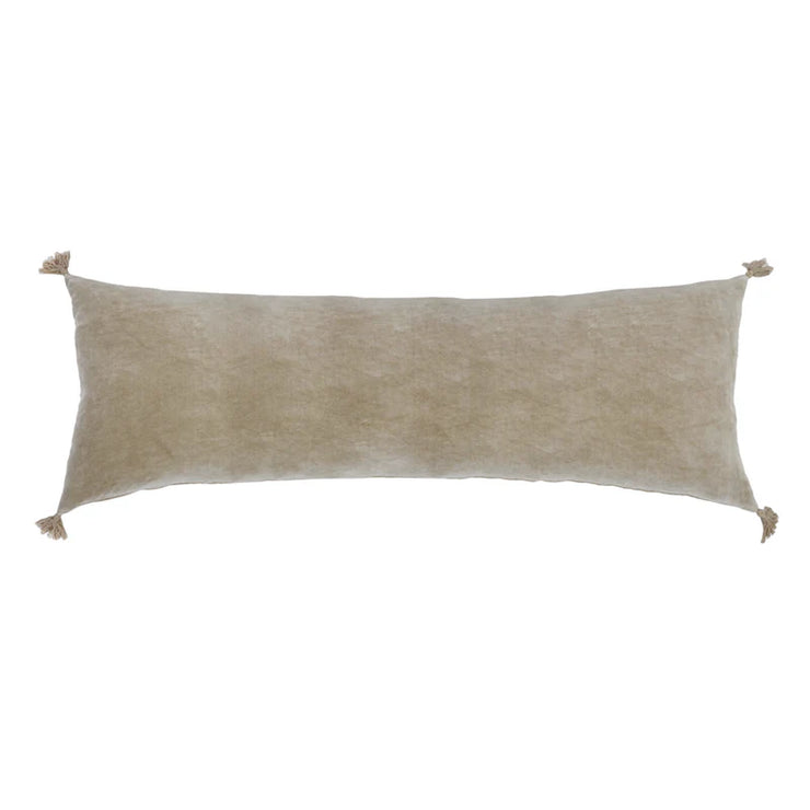 Pom Pom at Home Bianca Natural Velvet Rectangular Pillow with Insert  ~ 14 x 40 ~ SALE~ LIMITED QUANTITIES