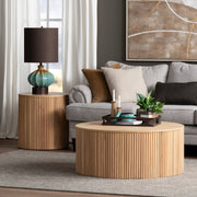 Crestview Collection Henley Fluted Wood Round Coffee Table
