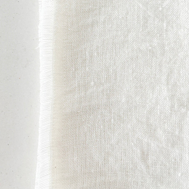 Anaya Home So Soft Linen Bright White Fringe Napkins ~ Set of 4