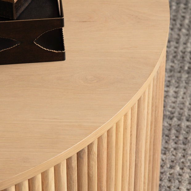 Crestview Collection Henley Fluted Wood Round Coffee Table