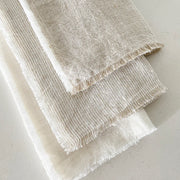 Anaya Home So Soft Linen Bright White Fringe Napkins ~ Set of 4