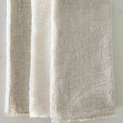 Anaya Home So Soft Linen Bright White Fringe Napkins ~ Set of 4
