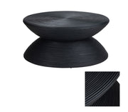 Crestview Collection Bengali Matte Black Rattan Round Coffee Table