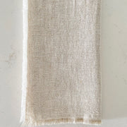 Anaya Home So Soft Linen Natural Beige Fringe Napkins ~ Set of 4