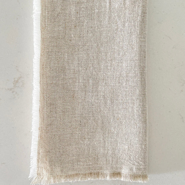 Anaya Home So Soft Linen Natural Beige Fringe Napkins ~ Set of 4