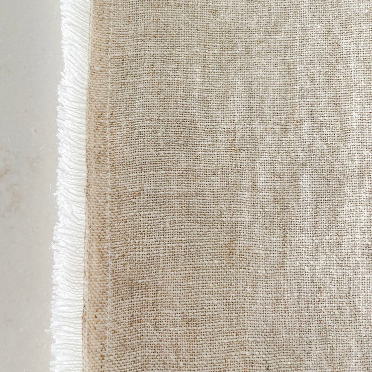 Anaya Home So Soft Linen Natural Beige Fringe Napkins ~ Set of 4