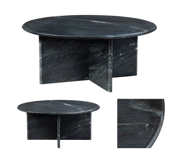 Crestview Collection Noir Black Marble Coffee Table
