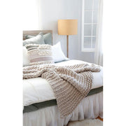 Pom Pom at Home Finn Taupe Hand Knit Chunky Throw Blanket ~ 50” x 60” ~ LAST CHANCE SALE ~ LIMITED QUANTITIES