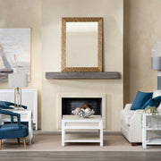 Crestview Collection Sandy Shores White Wood and Rattan Coffee Table