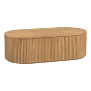 Crestview Collection Emery Modern Organic Fluted Wood Coffee Table