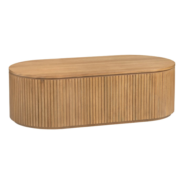 Crestview Collection Emery Modern Organic Fluted Wood Coffee Table