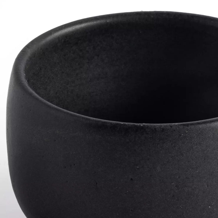 Four Hands Nelo Salt Jars Set of 2 ~ Matte Black Glaze Ceramic