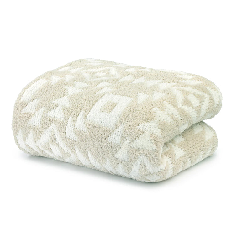 Kashwere Ultra Plush Aztec Creme and Linen Cloud Throw