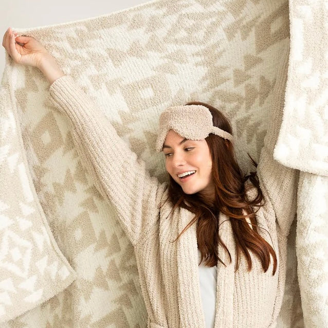 Kashwere Ultra Plush Aztec Creme and Linen Cloud Throw