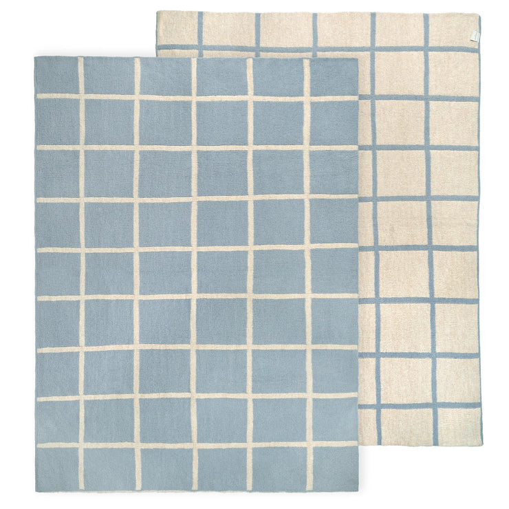 Kashwere Ultra Plush Malibu, Wheat and Linen Window Pane Heathered Cloud Throw