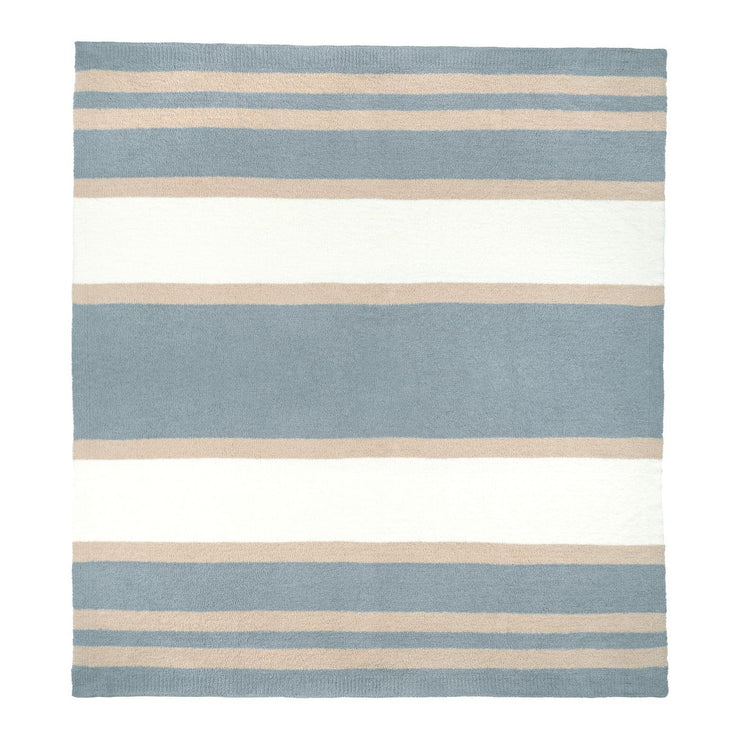 Kashwere Ultra Plush Multi Striped Malibu, Wheat and Creme King Blanket