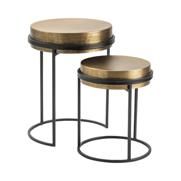Crestview Collection Hudson Textured Brass Nesting Tables