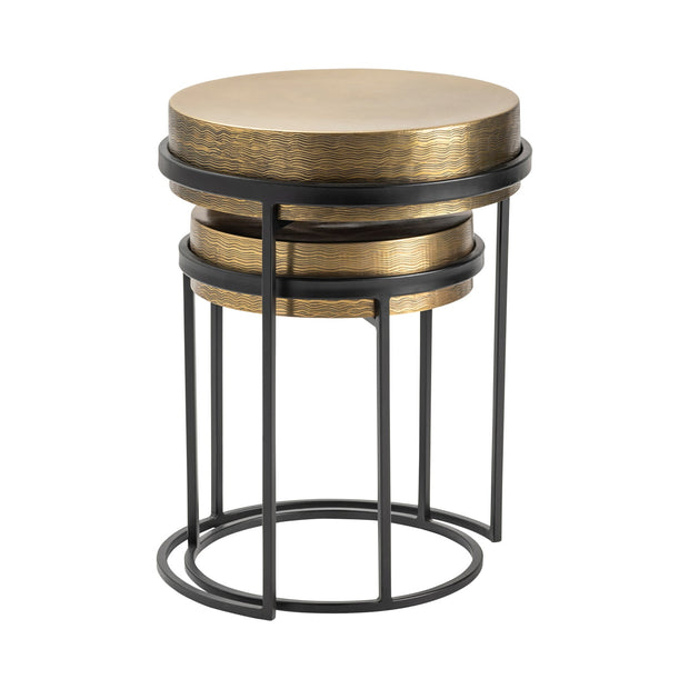 Crestview Collection Hudson Textured Brass Nesting Tables