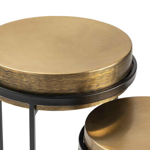 Crestview Collection Hudson Textured Brass Nesting Tables