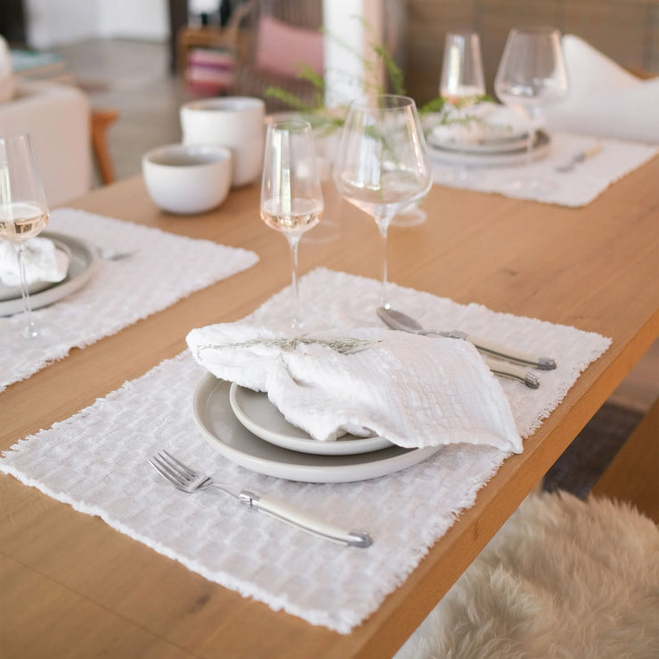 Pom Pom at Home Wren Ivory Set of 4 Placemats ~ 13 x 19