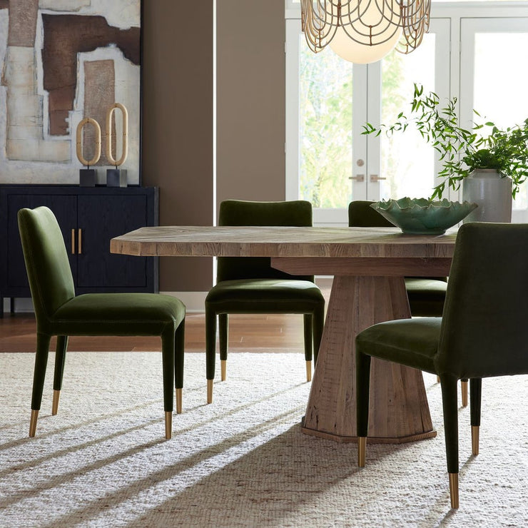 Uttermost Caledon Herringbone Inlay Reclaimed Oak Dining Table