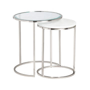Crestview Collection Cellini Marble and Glass Nesting Tables