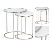 Crestview Collection Cellini Marble and Glass Nesting Tables