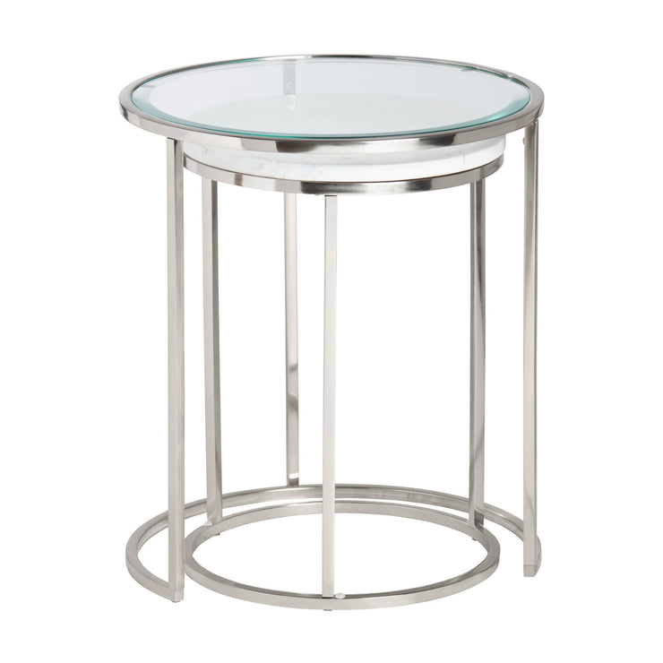 Crestview Collection Cellini Marble and Glass Nesting Tables