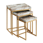 Crestview Collection Torrento Marble Nesting Tables ~ Set Of 3