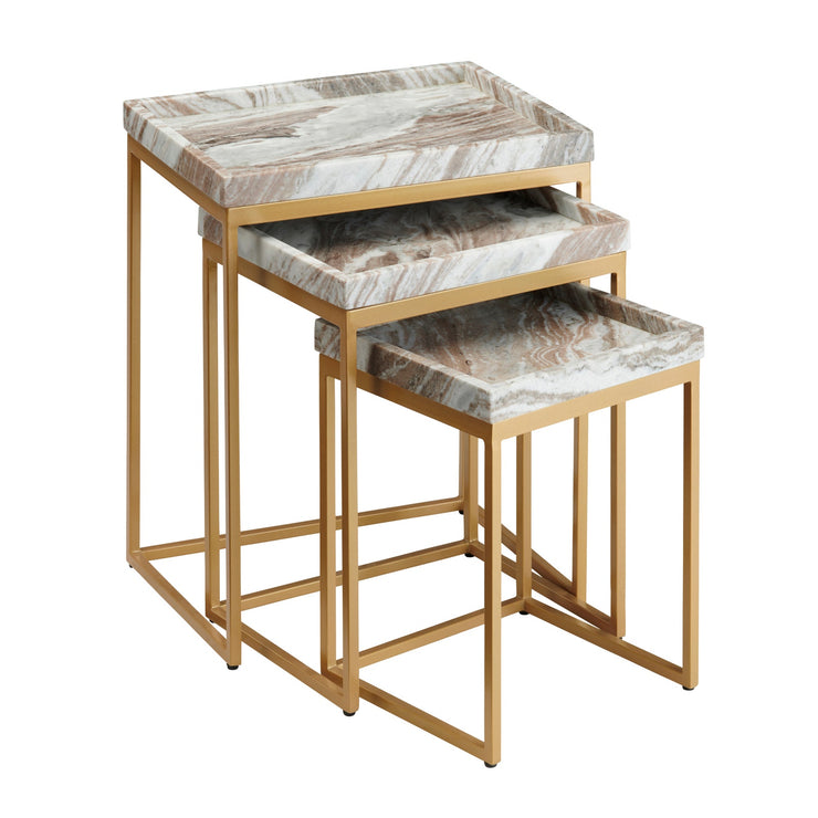 Crestview Collection Torrento Marble Nesting Tables ~ Set Of 3