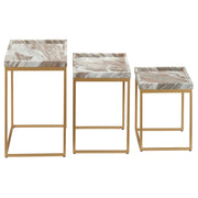 Crestview Collection Torrento Marble Nesting Tables ~ Set Of 3