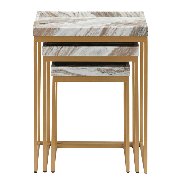 Crestview Collection Torrento Marble Nesting Tables ~ Set Of 3