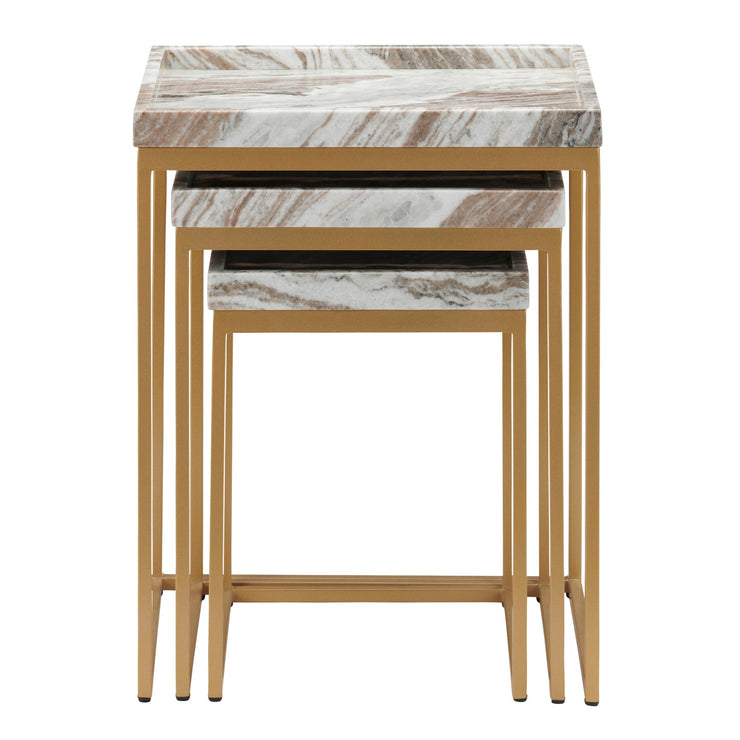 Crestview Collection Torrento Marble Nesting Tables ~ Set Of 3