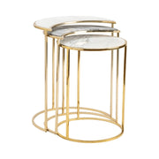 Crestview Collection Astronomy Set of 2 Marble Nesting Tables