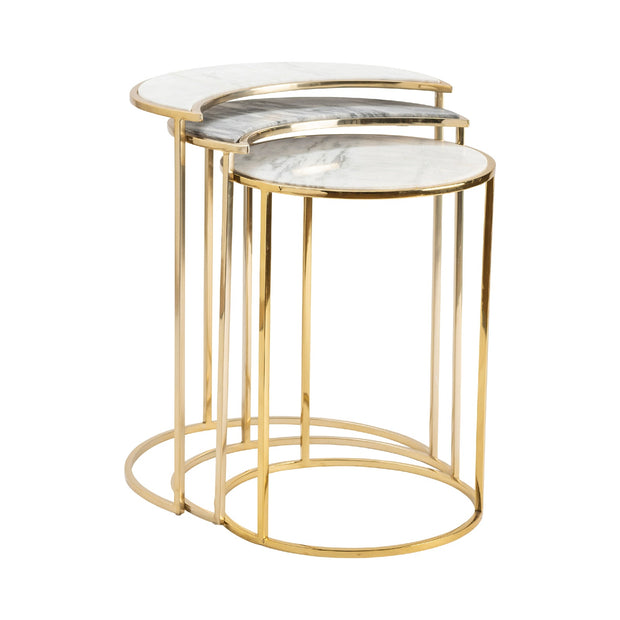 Crestview Collection Astronomy Set of 2 Marble Nesting Tables