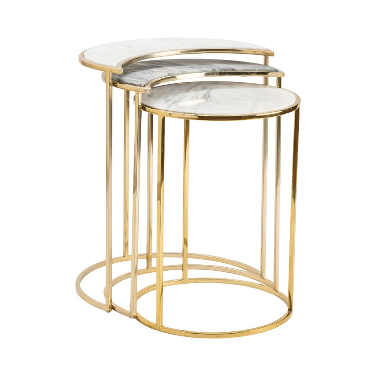 Crestview Collection Astronomy Set of 2 Marble Nesting Tables
