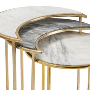 Crestview Collection Astronomy Set of 2 Marble Nesting Tables