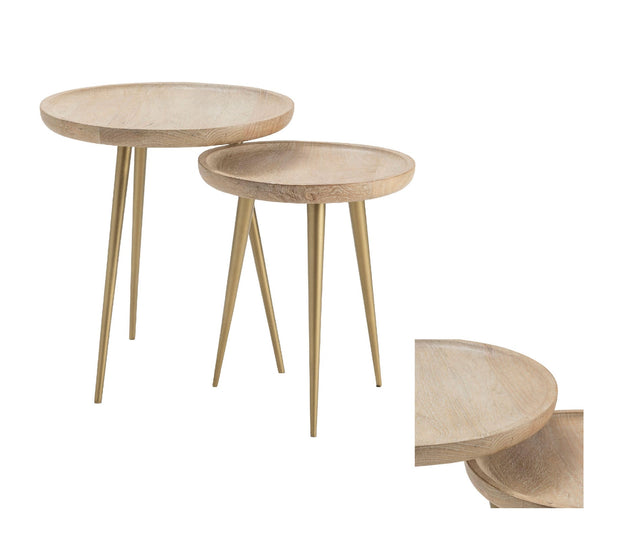 Crestview Collection Slater Set of 2 Round Nesting Tables