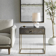 Uttermost Armistead Side Table With Brushed Bass Base