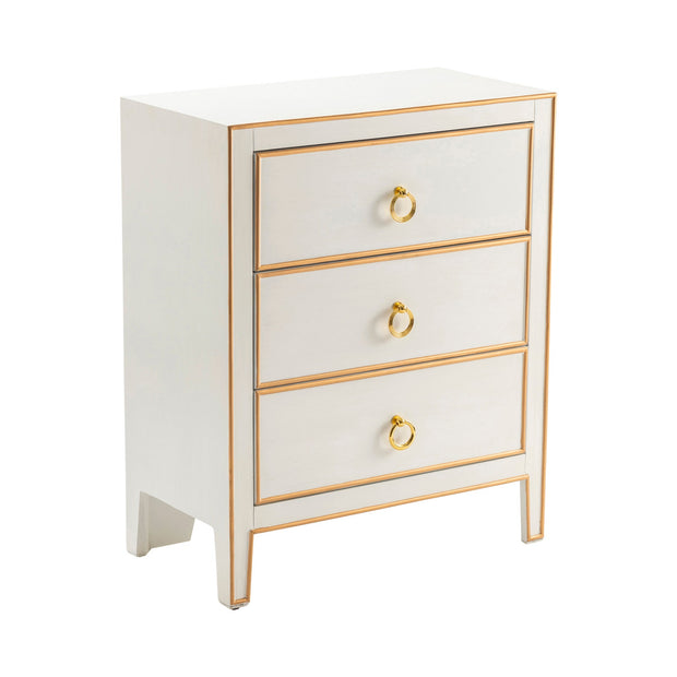 Crestview Collection Phoebe White and Gold Chest