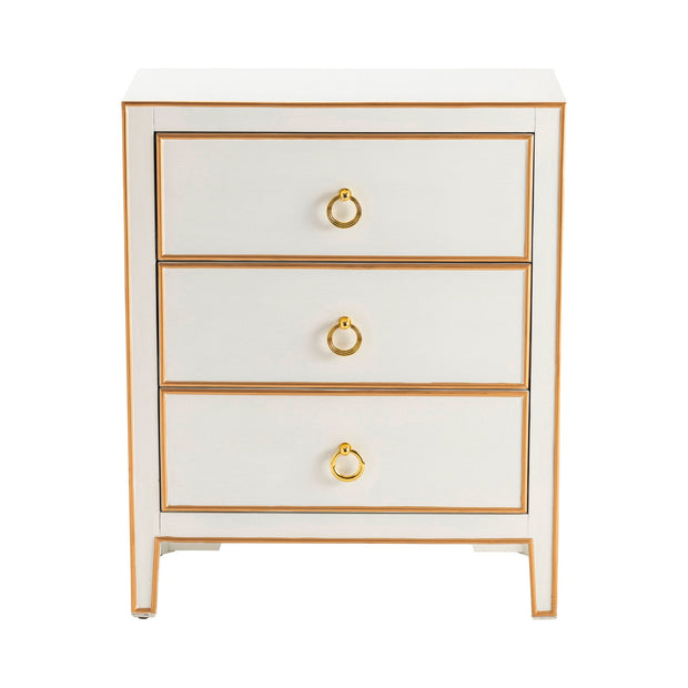 Crestview Collection Phoebe White and Gold Chest