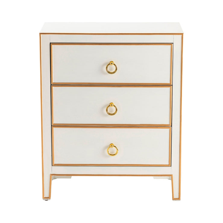 Crestview Collection Phoebe White and Gold Chest