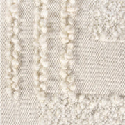 Anaya Home White Boucle Patchwork Handwoven Pouf